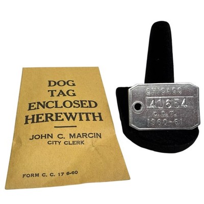 【署名入／Signed】CAGE NACHT TAG（1987年）冊子 VTG 1960 1961 Chicago Dog Tag License John C Marcin City Clerk
