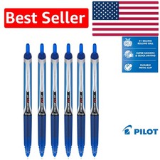 Precision Pack of 6 Pilot V5 Retractable Blue Pens - Flawless Writing Experience