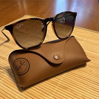Ray-Ban Erika RB4171 710/T5 Polarized Gradient Brown Round Sunglasses 