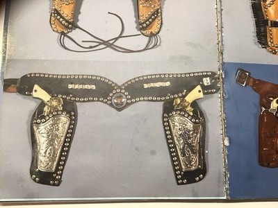 King Of The Wild West Cap Gun Holsters With The Vintage  Metal Plate Pockets