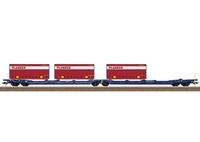 Trix H0 24474 - Doppel-Taschenwagen Sdggmrss, Vtg Ag, Planzer, Ep. Vi Neuware