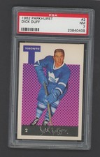 1962-63 Parkhurst Hockey # 2 Leafs Dick Duff PSA 7  NM