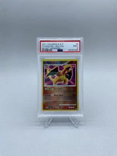 Pokemon Charizard Secret Wonders Diamond Pearl #3 Reverse Holo Psa 9 Low Pop