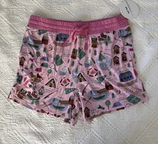 Little Sleepies Bamboo Pajama Shorts Size M Medium Happy Camper Women Teen NWT