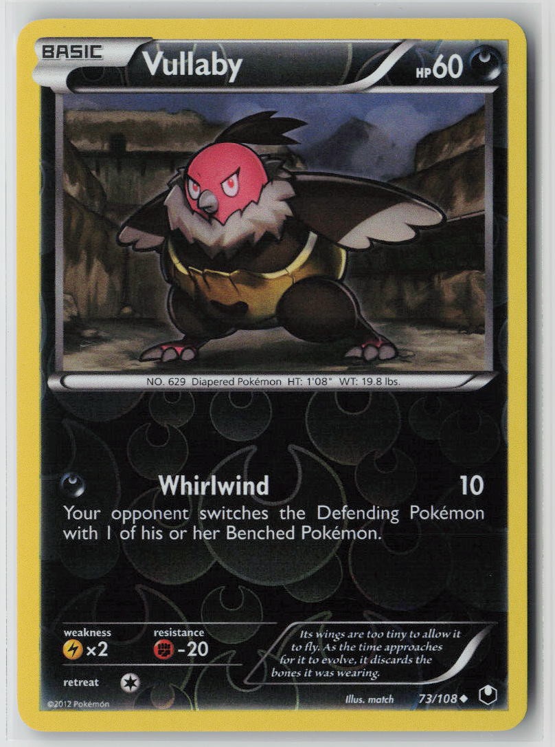 Vullaby 73/108 Uncommon Dark Explorers Pokemon Reverse Holo Near Mint