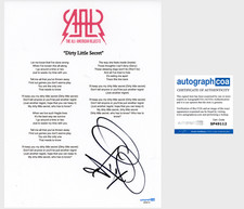 Tyson Ritter 'All American Rejects' Signed Lyric Sheet Dirty Little Secret ACOA