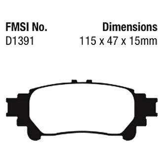 Pastilhas de freio traseiras EBC DP41850R Yellowstuff para Toyota Sienna 2011-2015 - Imagem 4 de 4