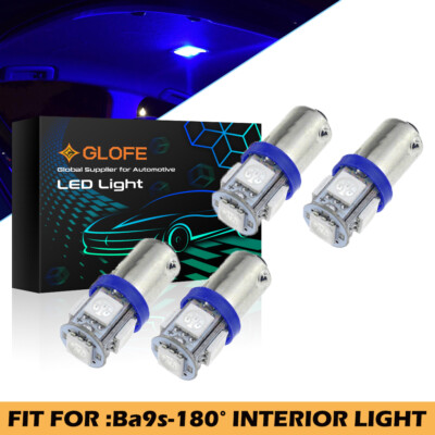 4X Blue T11 BA9S T4W H6W 1985 363 5-SMD 5050 LED Car Wedge Side Light Bulbs Lamp