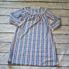 Lang of Salzburg Vintage Girls Blue Red Heart Floral Print Lace Trim Nightgown L