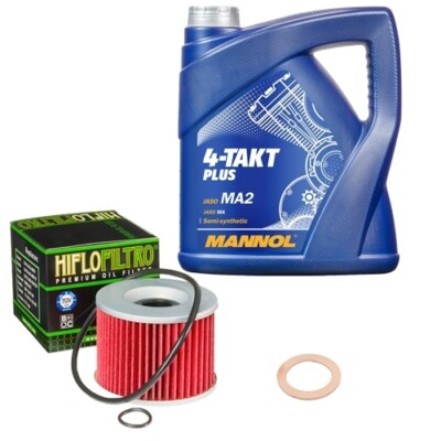 HiFlo Ölfilter Set MANNOL 10W40 4L für Kawasaki GPZ 1100 E ZXT10E Bj.1995