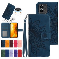 For Motorola Moto G Play/Power/Pure/Stylus Pattern PU Leather Wallet Case Strap