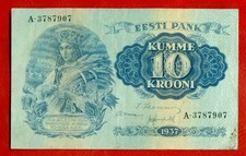 ESTONIA 10 KROONI 1937 P. 67  4332