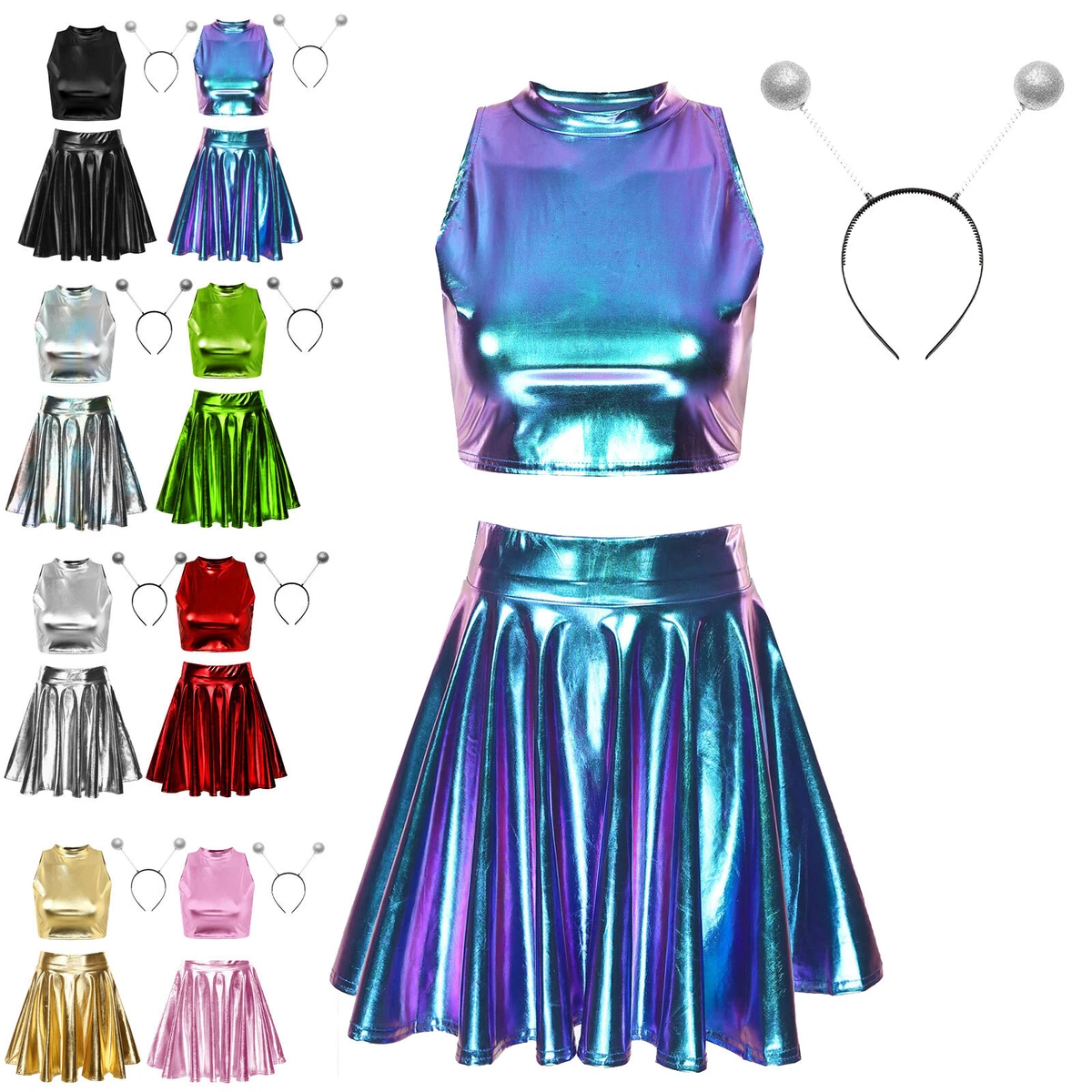 Fancy crop top skirt cheap