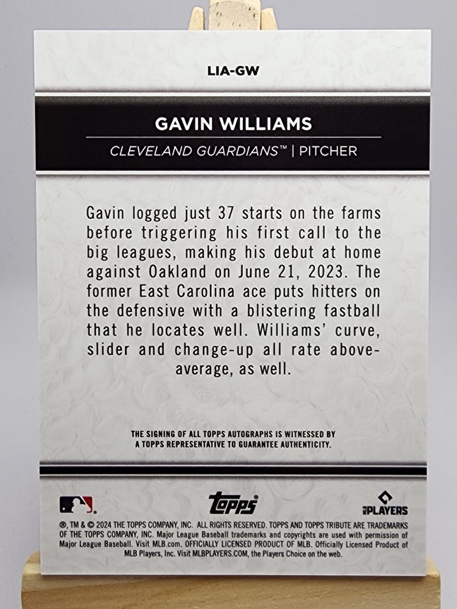 Gavin WIlliams 2024 Topps Tribute Inauguration Auto Autograph RC 
