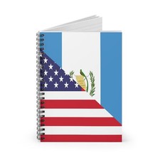 Guatemalan American Flag Half Guatemala USA Spiral Notebook - Ruled Line