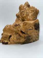 Vintage Unique Buckeye Burl Wood Hand Carved 5 Piece Puzzle Box D. Wood 7x7x3