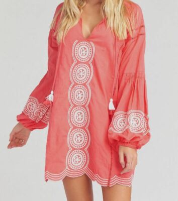 ladies red tunic dress $129 Show Me Your Mumu Women's Claudine Embroidered Size XS alamour the label