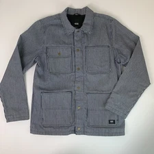 Vans Vault x Mount Vernon Mills Chore Coat Mens M Workwear Blue Hickory Stripe