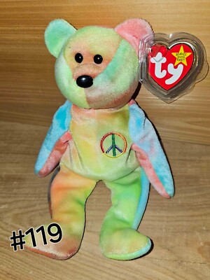 Sterlingbiotech Peace Bear Beanie Baby Worth Ty Beanie Baby PEACE