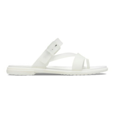 WOMEN'S CROCS Tulum Translucent Toe Post Oyster Sandals
