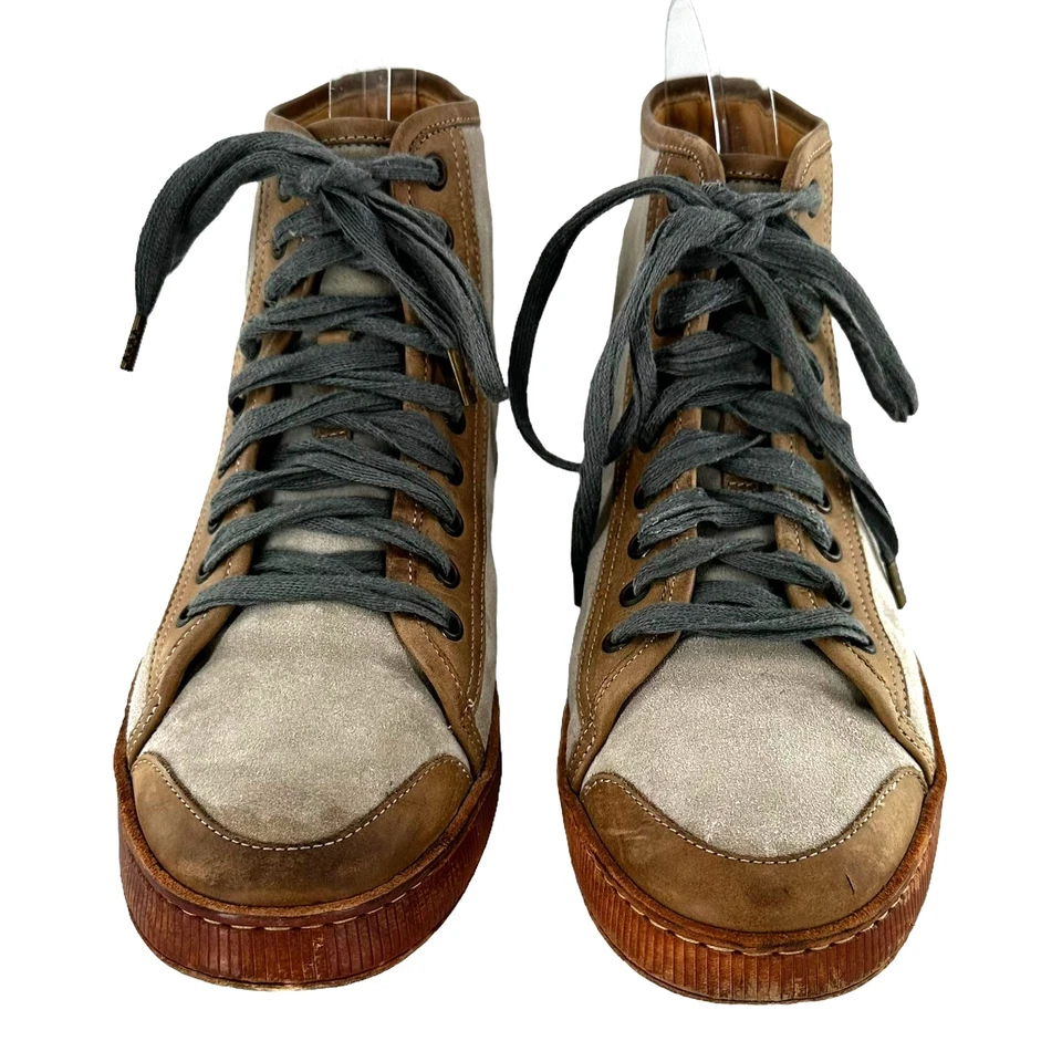 Zapatillas altas Brunello Cucinelli gris nobuck gamuza y cuero talla 39,5 Foto 2 de 4