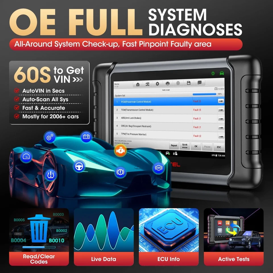 Autel Scanner MaxiCheck MX808S, 2025 US Ver. of MaxiCOM MK808S as MX900 MK900 💘 - Imagem 4 de 4