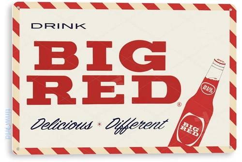 Big Red Vintage Retro Soda Tin Sign D168