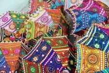 Indian 3 PCS Cotton Vintage Decorative Wedding Umbrella Designer Sun Parasol