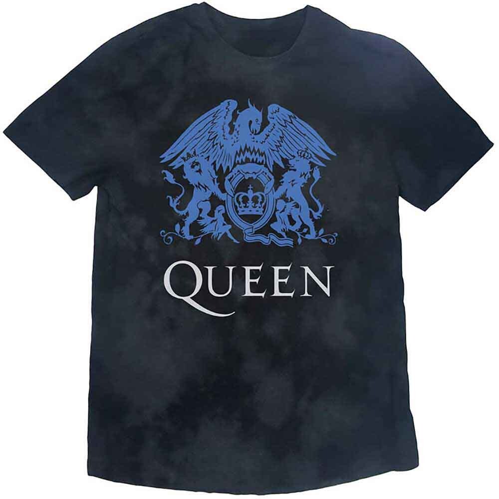 Camiseta Queen 'Blue Crest' Negra Dip Dye - NUEVA