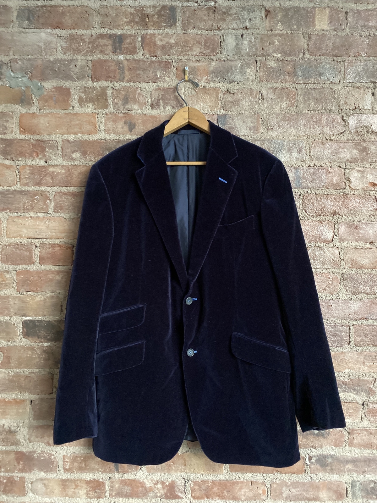 Crossword Brussels Mens Blue Velvet Smoking Jacket Sz 54 XL/Slim, Italy