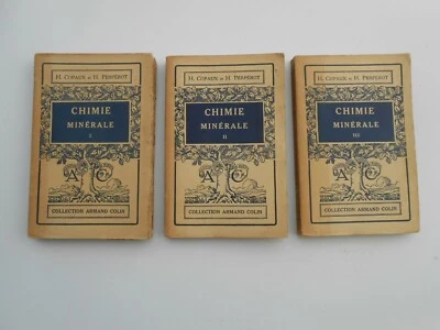 Chimie Minérale H Copaux et H Perpérot 3 volumes Collection Armand Colin 1941 - Photo 1/4