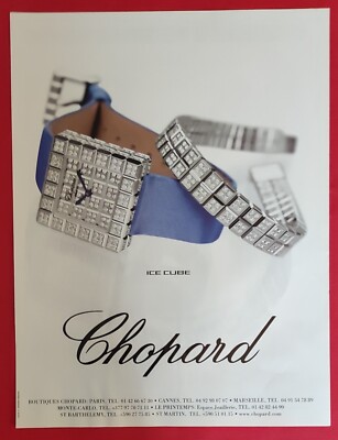 Press Advertising CHOPARD Ice Cube Watch and Bracelet - Luxury Fashion