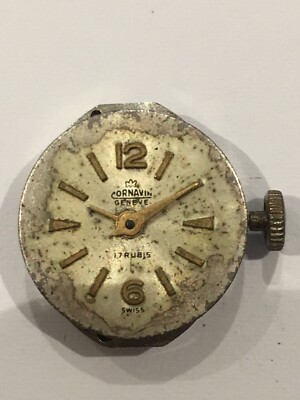 CORNAVIN 17 RUBIS FEF CAL 6620 WATCH VINTAGE FOR PARTS OR REPAIR / G3729