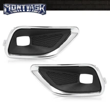 Fog Light Cover Lamp Bezel w/ Chrome Trim Fit For 2019-2020 Jeep Cherokee LH RH