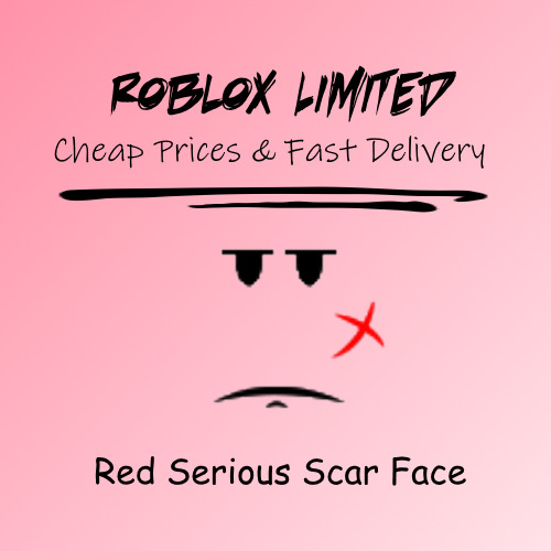 Red Serious Scar Face - Roblox