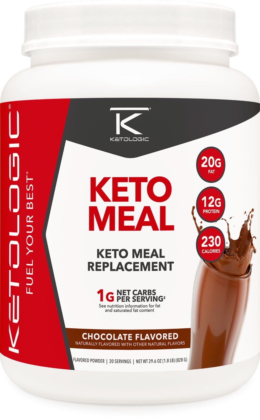 Порошок для коктейля KetoLogic Keto Meal Replacement (шоколадный) (20 порций)