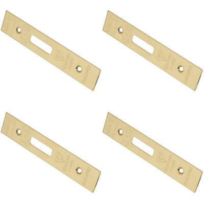 4er PACK EURO Zylinder Deadlock Forend Strike & Pack Messing PVD QUADRATISCH 150x30mm