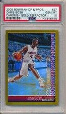 CHRIS BOSH 2005-06 TOPPS Bowman CHROME Gold REFRACTOR /50 PSA 10 GEM MINT Pop 1