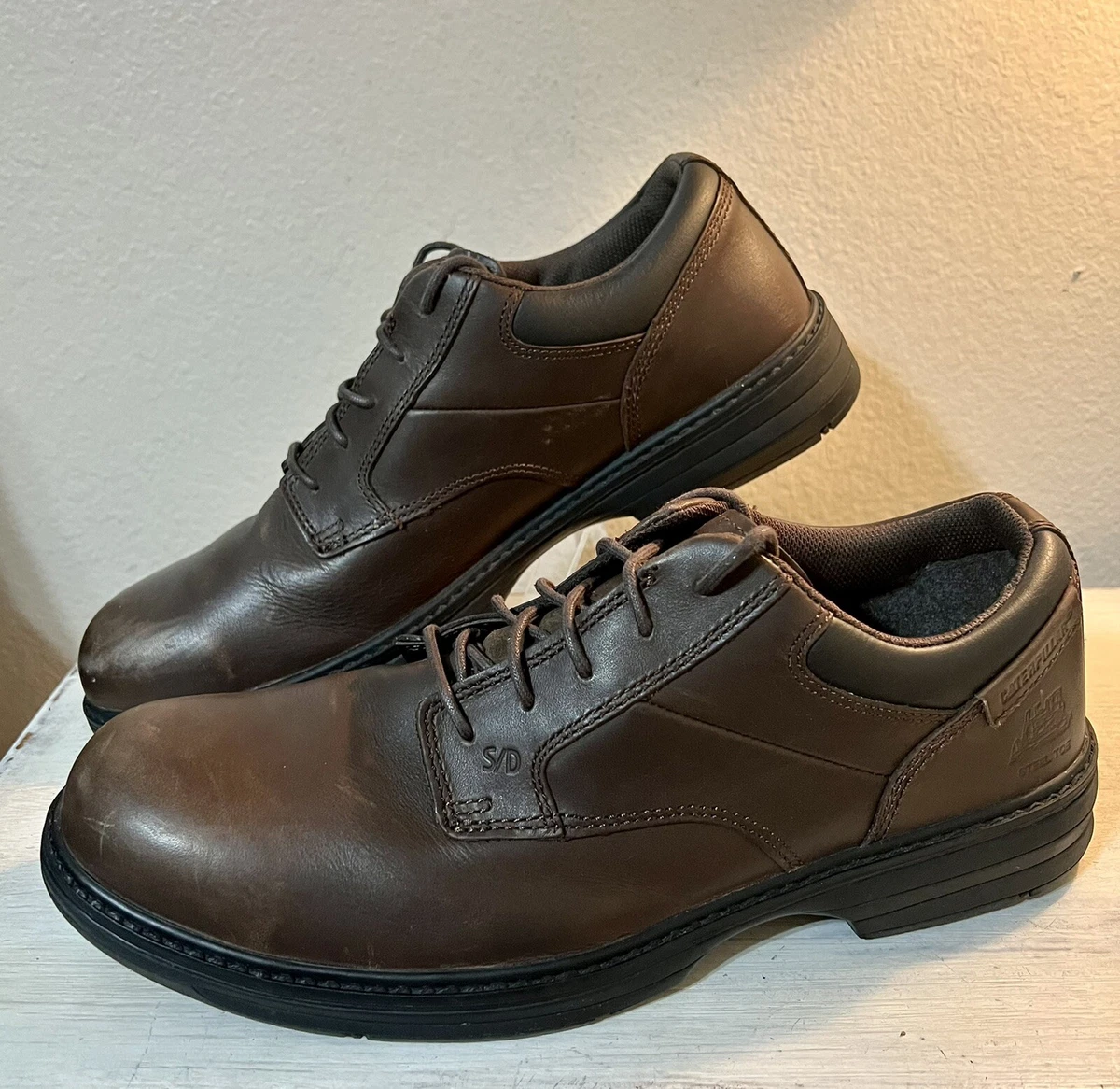 CAT Caterpillar Ergo Mens 11.5 M Brown Leather Steel Toe Shoes T