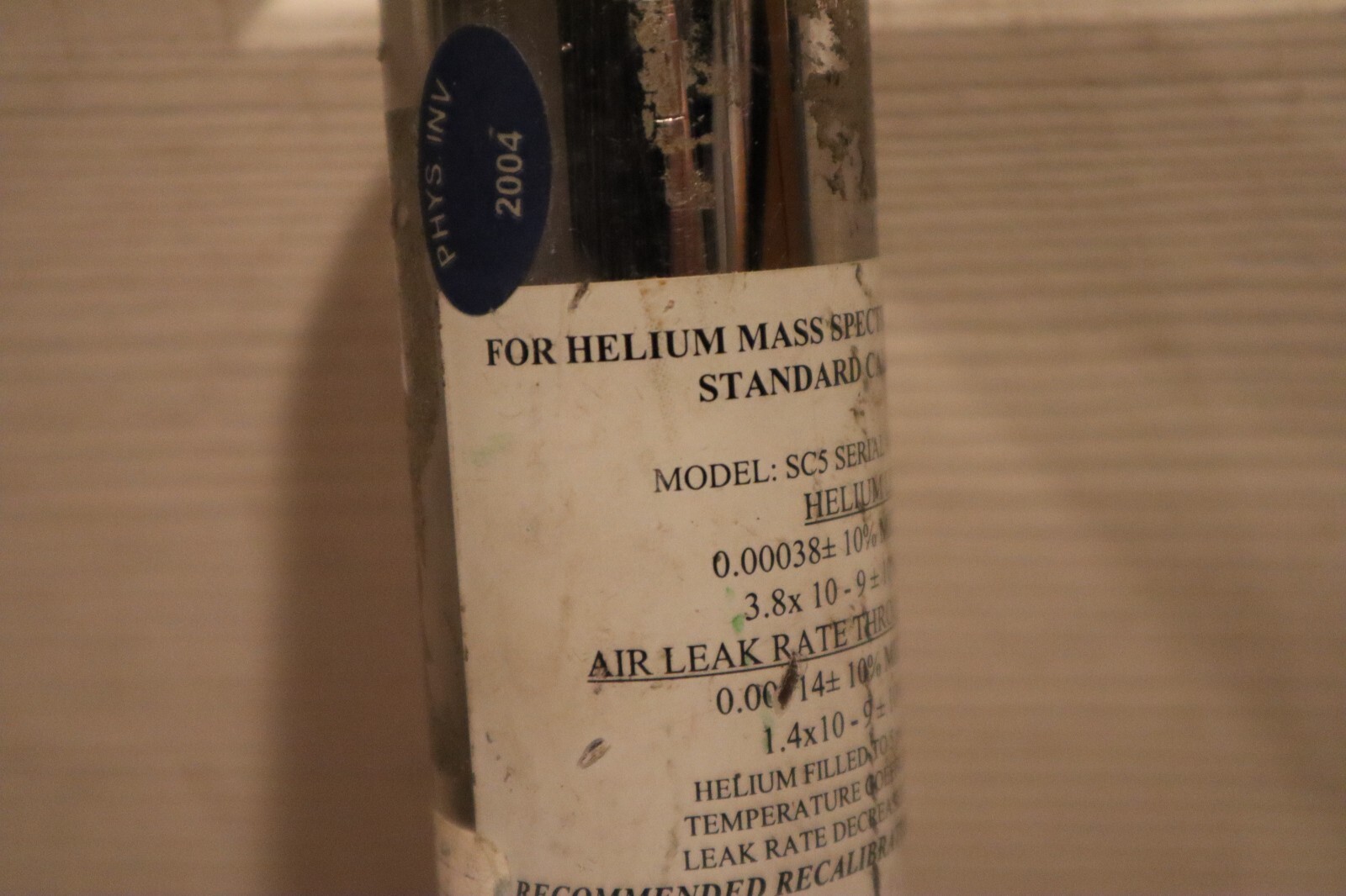 Vacuum Instrument SC5 Helium Mass Spectrometer Standard Leak Detector