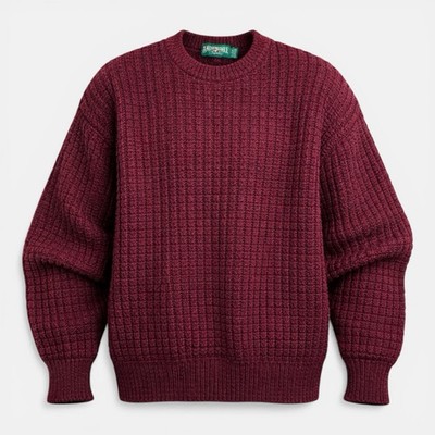 Vintage American Eagle USA Sweater XL Chunky Knit Burgundy 90s