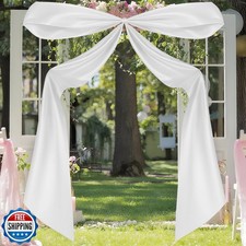 Large White Bow Decor, 122 x 70 Inch Giant Big White Bow Backdrop for Wedding