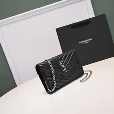 SAINT LAURENT YSL Paris CASSANDRE Classic SilverLogo Bag