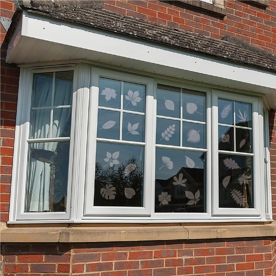 FINGOOO Window Decals for Bird Strikes,52 Pieces Large Leaf Shape Anti ...