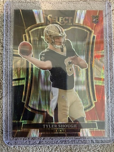 2025 Panini Select Premier Level  Black/Red Shock Prizm Tyler Shough RC Saints