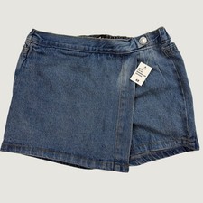 7 For All Mankind Girls Blue Denim Skort Wrap Front Size 6X SVF35458 Medium Wash