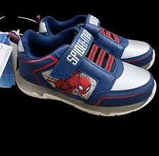 Kids Marvel Spider-Man Boys Light-Up Sneakers Blue Red Silver Size 12