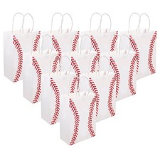 12 Pcs Soccer Party Favor Paper Bags with Handles for Event Decoration Kraft