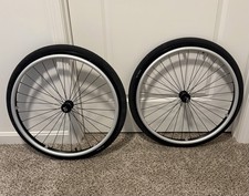 New TiLite Wheels Black Silver w/ Hand Rims & Non-Marking Tires for Wheelchairs