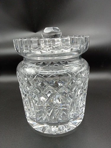 Vintage Waterford Lismore Crystal Biscuit Barrel Cookie Jar Marked 3 lbs 10 oz